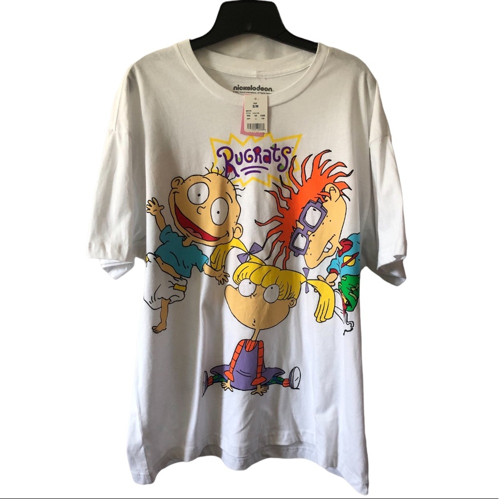 Nickelodeon Men’s T-Shirt Small White w cartoon - Picture 1 of 4
